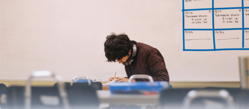 A young person engaged in online learning, representing the digital transformation of India's education system