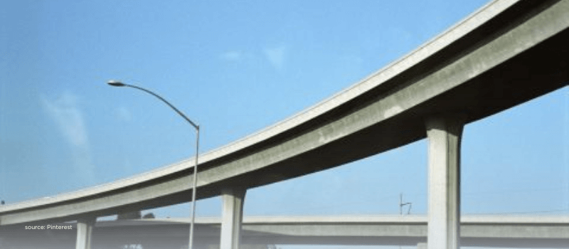 Minimalist elevated highway symbolizing streamlined connections and evolving infrastructure