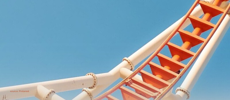 Rollercoaster track against sky symbolizing dynamic flows and structural shifts in AIF capital deployment.