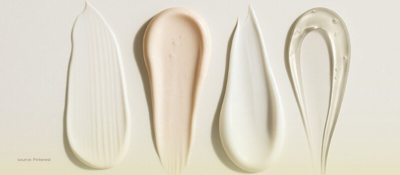 Swatches of skincare textures symbolizing premiumization and product innovation in India’s beauty market.