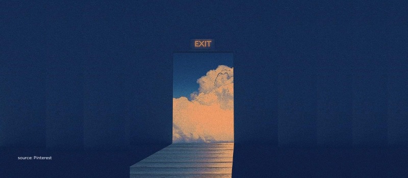 Exit door opening to sky, symbolizing control-led exits in India’s evolving buyout market.