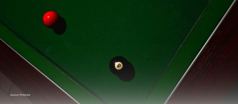 Billiards table with a red ball and black eight ball near a corner pocket, suggesting a simplified two rate GST and cleaner compliance paths.