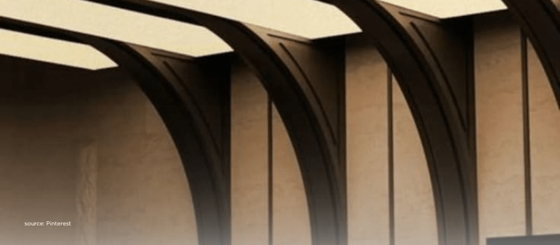 Series of aligned arches in warm light reflecting consistent net new money momentum.