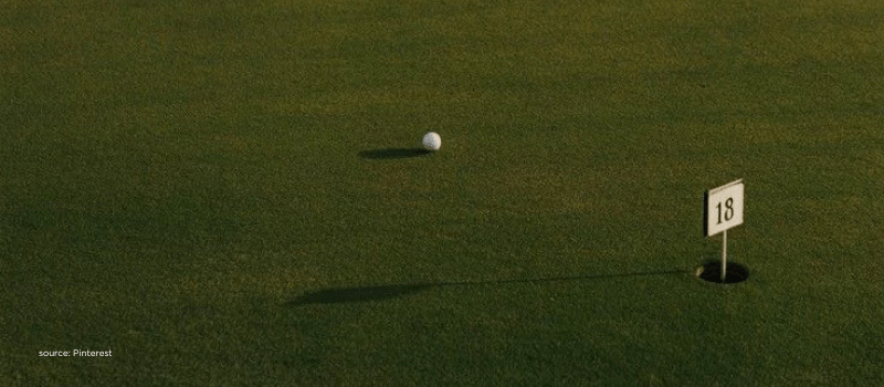 Golf ball nearing the hole, symbolizing liquidity pathways in private markets