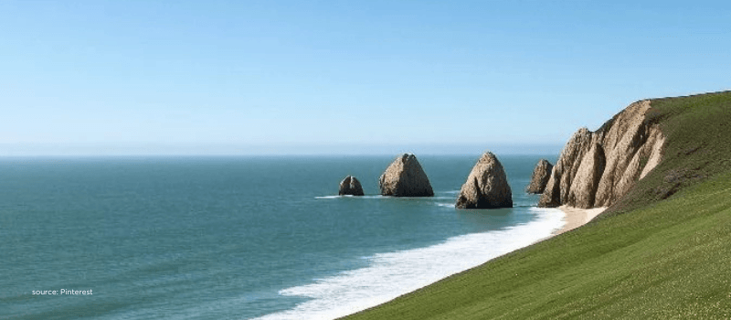 Coastal cliffs and open sea, symbolising India’s transition to higher-quality growth.