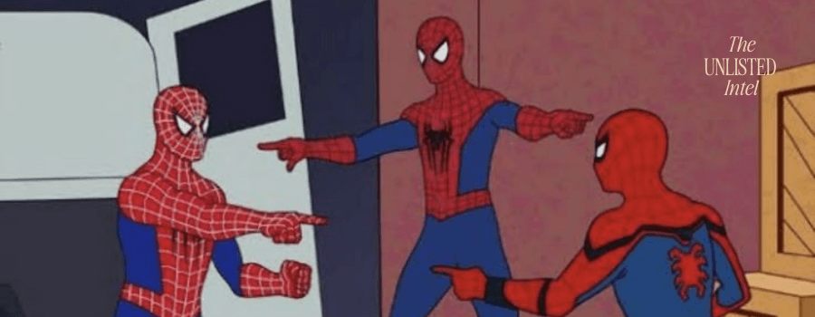 Spider Man pointing meme representing same asset, new investor, in a secondary sale