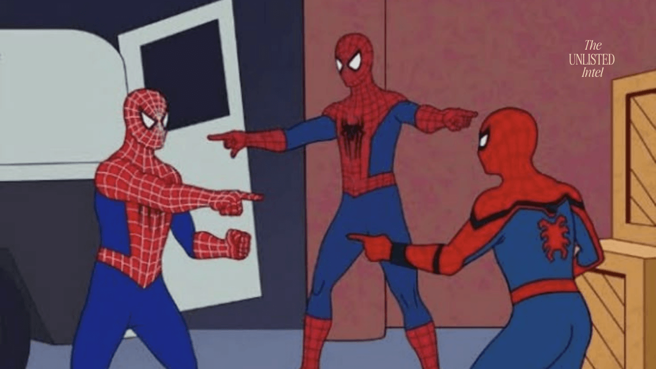 Spider Man pointing meme representing same asset, new investor, in a secondary sale